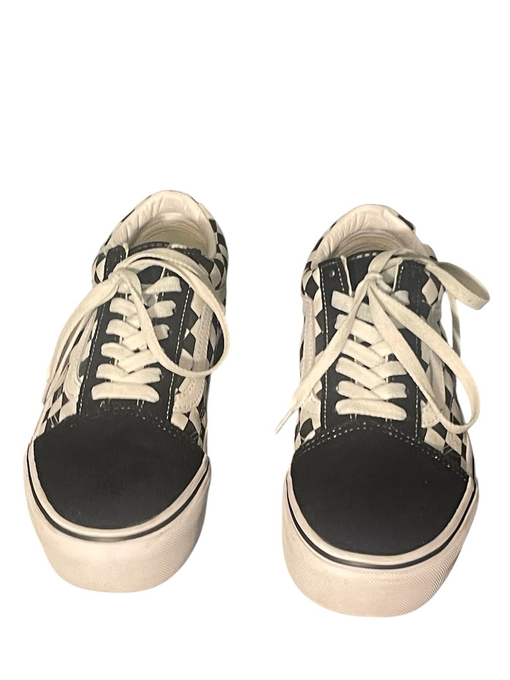 Vans authentic checkered black & white suede & canvas skate shoes M-6 W-7.5 - Picture 3 of 11